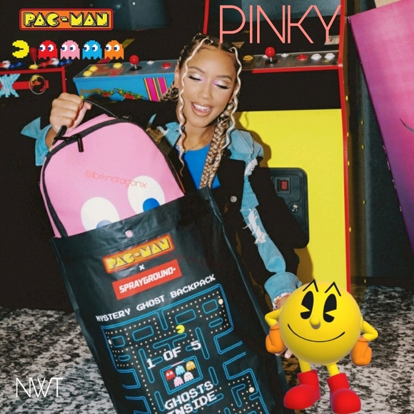 PAC-MAN Mystery Ghost Backpack Sprayground Pinky Inky Blinky Clyde Glow in Dark - Picture 4 of 14